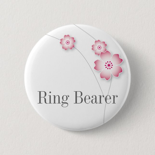 Cherry Blossom Ring Bearer Button (Front)