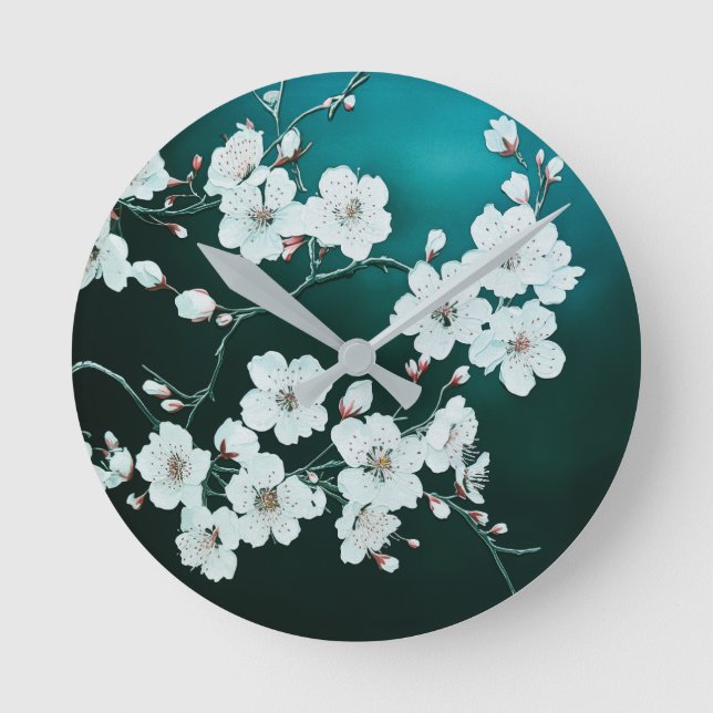 Cherry Blossom Round Clock (Front)