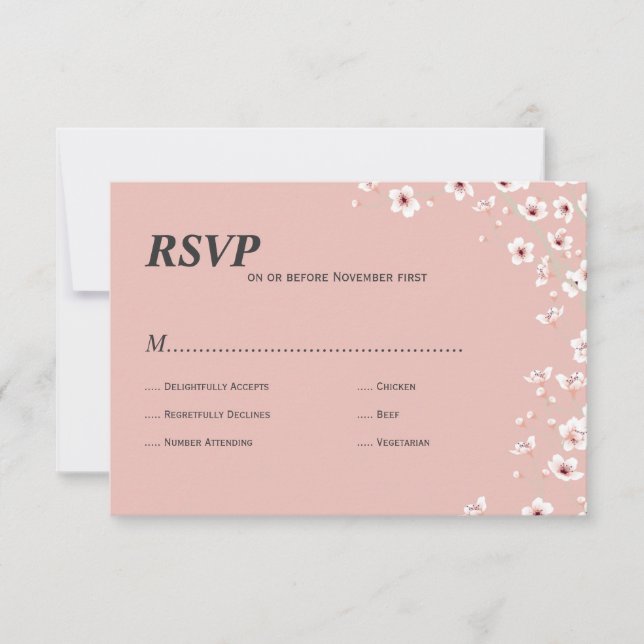 Cherry Blossom rsvp Card (Front)