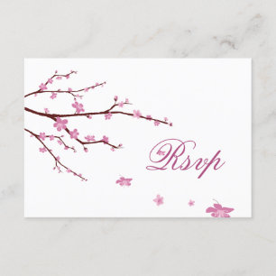 Cherry Blossom RSVP Cards For Wedding