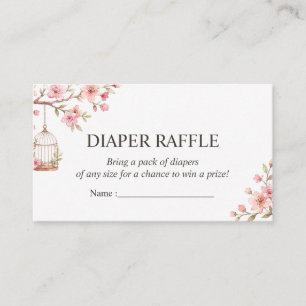 Cherry Blossom Sakura Diaper Raffle Enclosure Card
