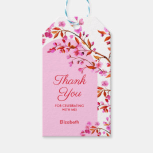 Cherry Blossom Sakura Flower Pink White Birthday Gift Tags