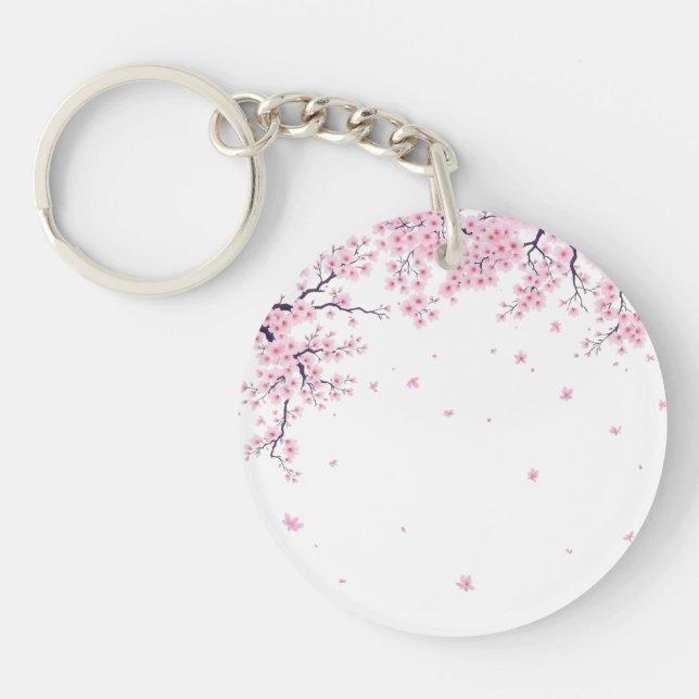 Cherry Blossom Sakura Japanese Art Tote  Key Ring (Front)