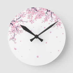 Cherry Blossom Sakura Japanese Art Tote Round Clock