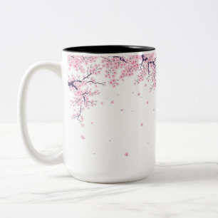 Cherry Blossom Sakura Japanese Art Tote Two-Tone Coffee Mug
