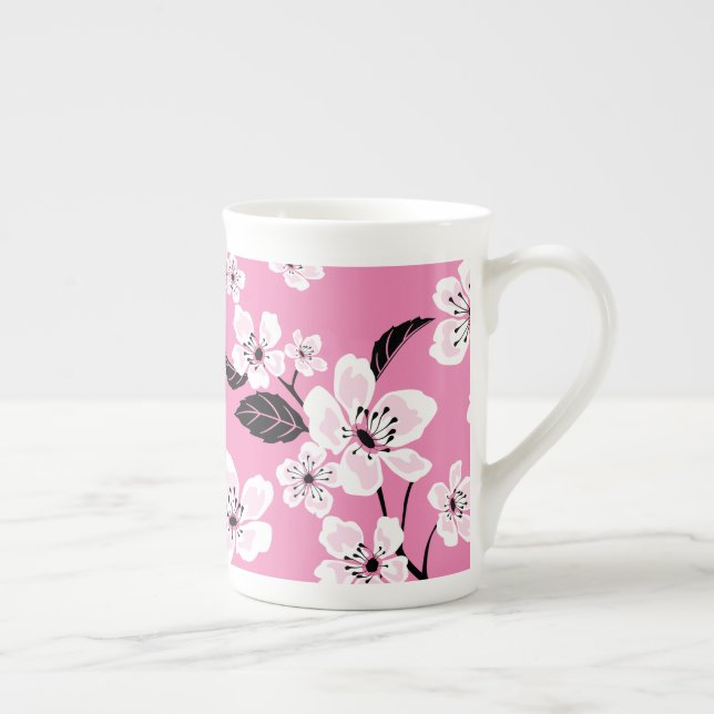 CHERRY BLOSSOM - SAKURA (LITE PINK) BONE CHINA MUG (Right)
