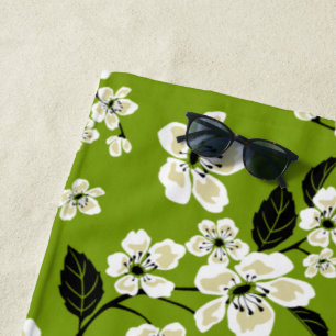 CHERRY BLOSSOM - SAKURA (MATCHA GREEN) BEACH TOWEL