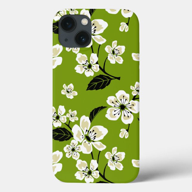 CHERRY BLOSSOM - SAKURA (MATCHA GREEN) Case-Mate iPhone CASE (Back)