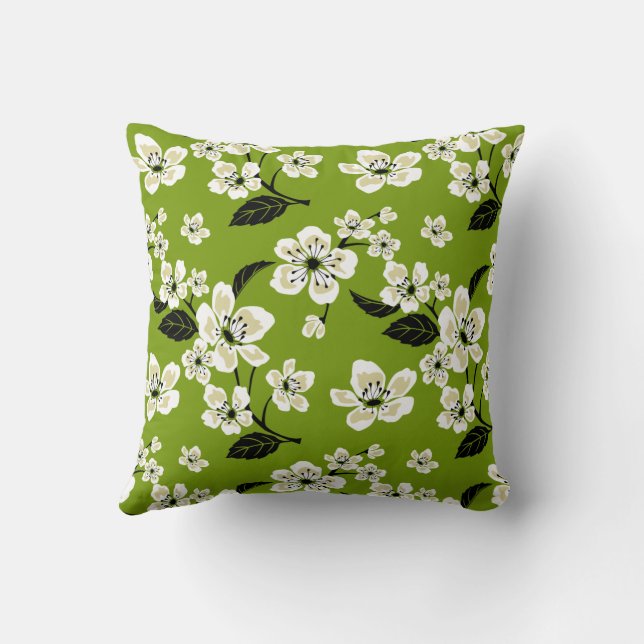 CHERRY BLOSSOM - SAKURA (MATCHA GREEN) CUSHION (Back)