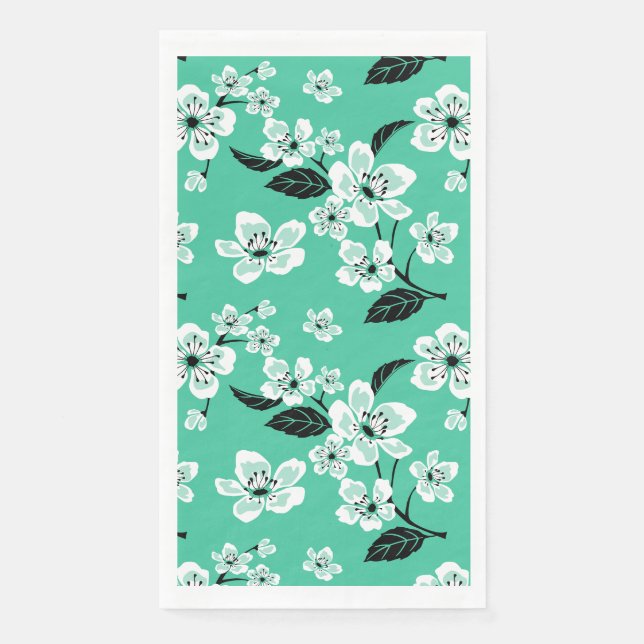 CHERRY BLOSSOM - SAKURA (MINT) NAPKIN (Front)
