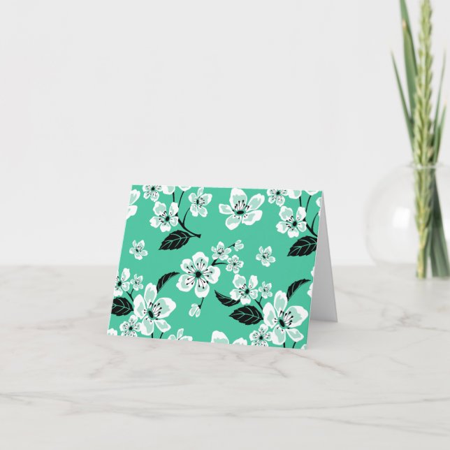 CHERRY BLOSSOM - SAKURA (MINT) THANK YOU CARD (Front)