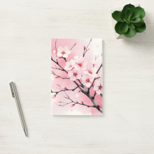 Cherry Blossom Sakura Notebook Elegant Pink Wate Post-it Notes