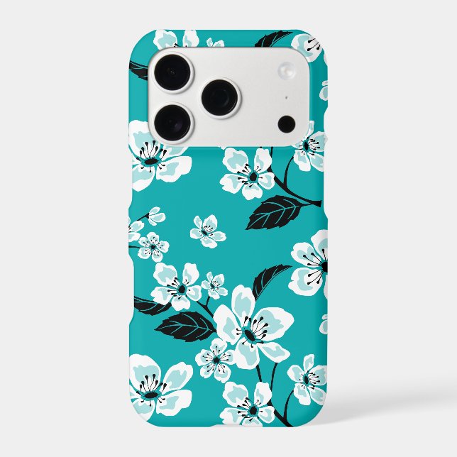 CHERRY BLOSSOM - SAKURA PATTERN IN TEAL (Back)