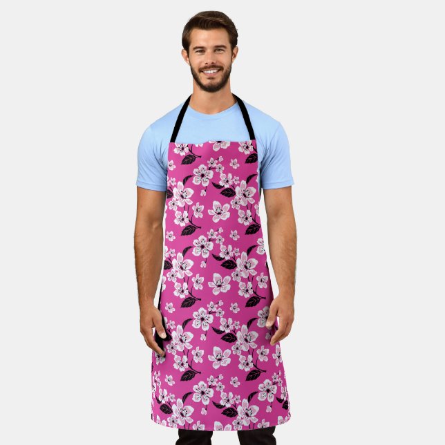 CHERRY BLOSSOM - SAKURA (PINK) APRON (Worn)