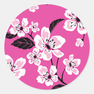 CHERRY BLOSSOM - SAKURA (PINK) CLASSIC ROUND STICKER