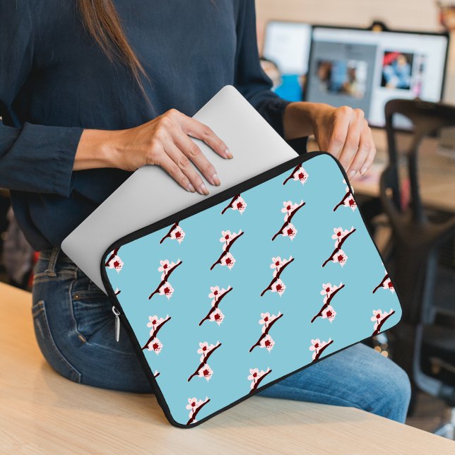 Cherry Blossom, Sakura, Pink Floral Pattern Laptop Sleeve (Creator Uploaded)