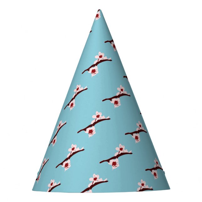 Cherry Blossom, Sakura, Pink Floral Pattern Party Hat (Front)