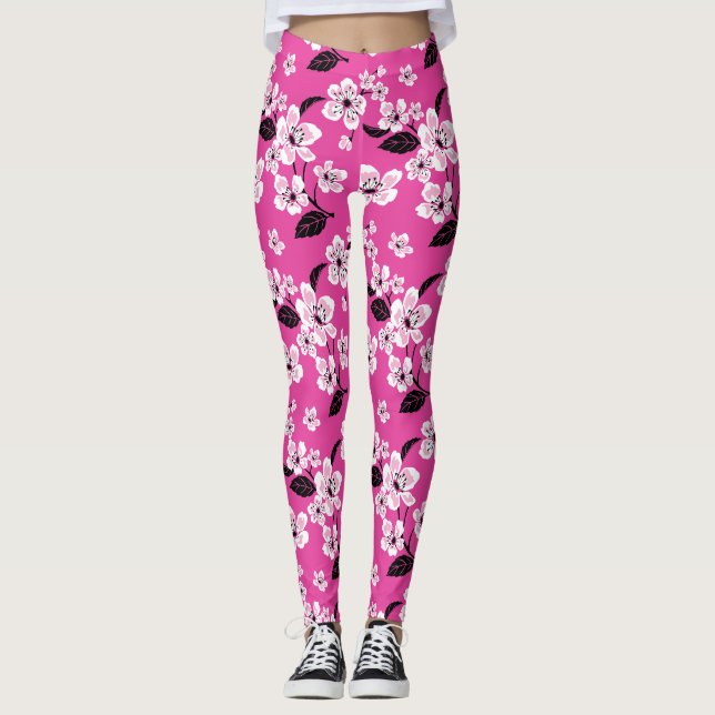 CHERRY BLOSSOM - SAKURA (PINK) LEGGINGS (Front)
