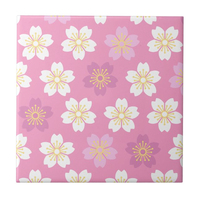Cherry Blossom "SAKURA" Pink Tile (Front)