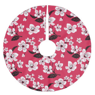 CHERRY BLOSSOM - SAKURA (RED) BRUSHED POLYESTER TREE SKIRT