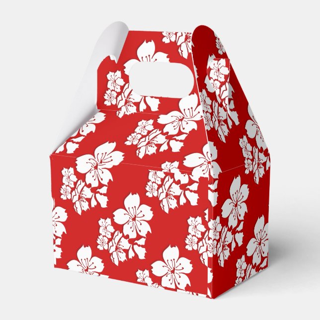 Cherry blossom sakura red japanese favour box (Front Side)