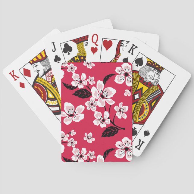 CHERRY BLOSSOM - SAKURA (RED) PLAYING CARDS (Back)