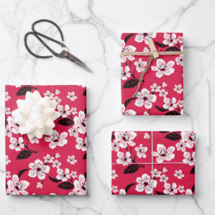 CHERRY BLOSSOM - SAKURA (RED) WRAPPING PAPER SHEET