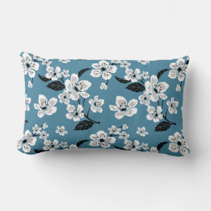 CHERRY BLOSSOM - SAKURA (SMOKY BLUE) LUMBAR CUSHION