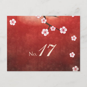 Cherry Blossom Sakura Table Number Card