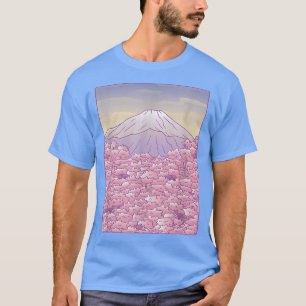 Cherry Blossom Sakura Tree Mt Fuji Japan T-Shirt