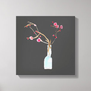 Cherry Blossom sakura watercolor art Canvas Print