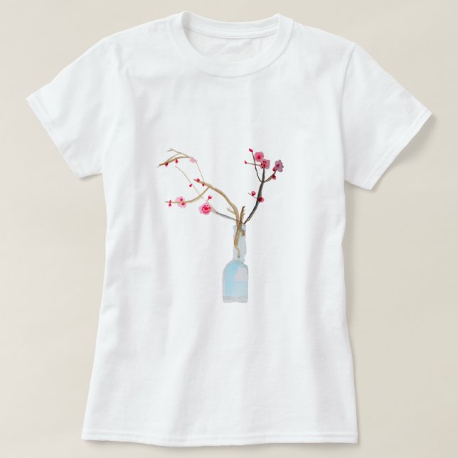 Cherry Blossom sakura watercolor art T-Shirt (Design Front)
