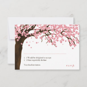 Cherry Blossom / Sakura Watercolor RSVP Card