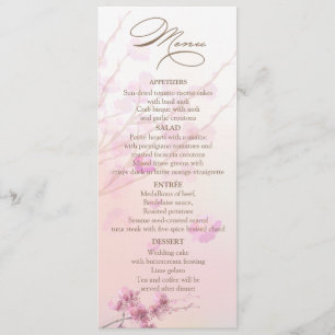 Cherry Blossom/Sakura Wedding Menu Cards