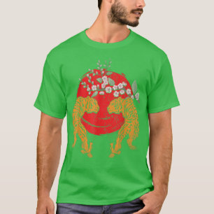 Cherry Blossom Sakura Wild Cat Predator Animal Asi T-Shirt
