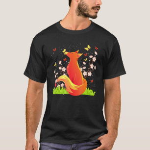 Cherry Blossom Sakura Wildlife Animal Butterfly Fl T-Shirt