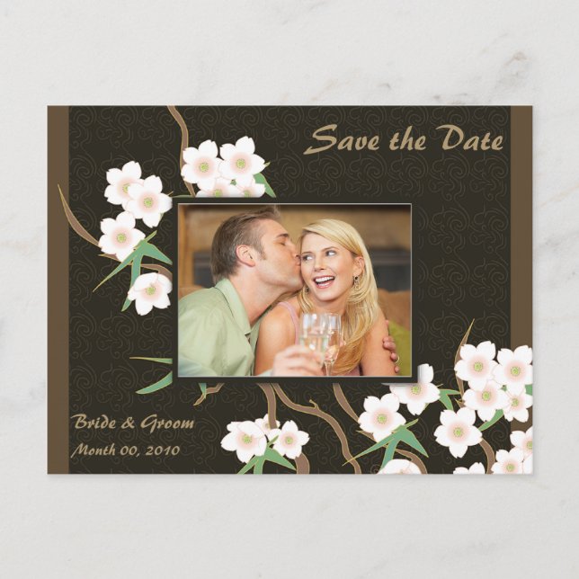 Cherry Blossom Save the Date Photo Postcards (Front)