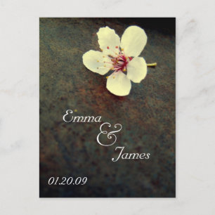 Cherry Blossom Save the Date Vintage Rust Postcard