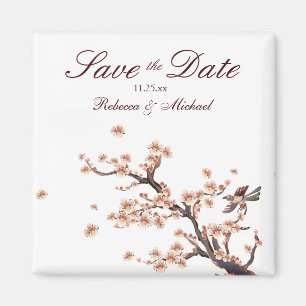 Cherry Blossom Save the Date Wedding Magnets