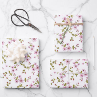 Cherry blossom seamless pattern wrapping paper sheet