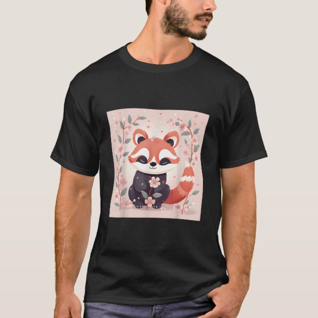 Cherry Blossom Season Red Panda Adorable Spring De T-Shirt (Front)