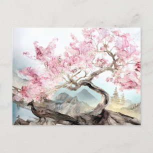 Cherry Blossom Serenade Holiday Postcard