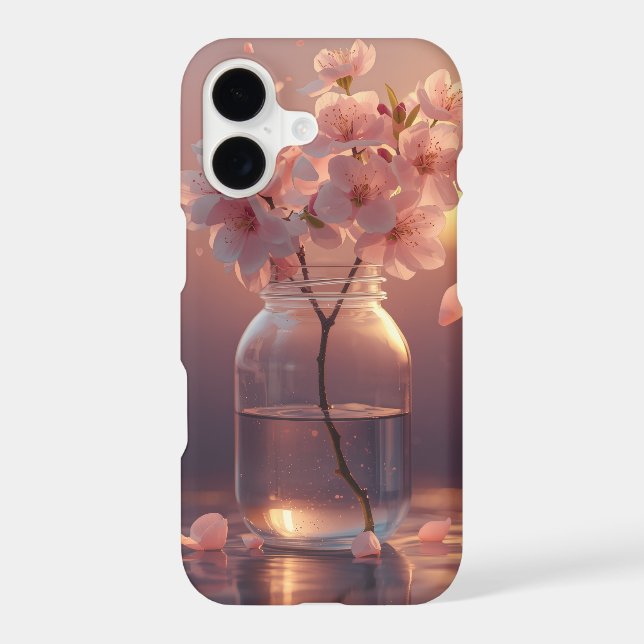 Cherry Blossom Serenity – Elegant Sakura Branch i iPhone Case (Back)