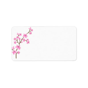 Cherry Blossom shipping address label