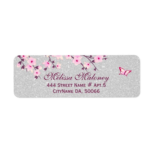 Cherry Blossom Silver Glitter (Front)