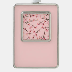 Cherry Blossom Silver Plated Framed Ornament