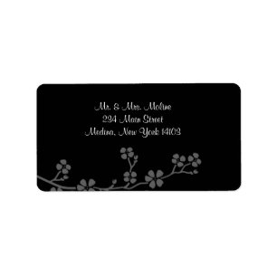 Cherry Blossom Silver Wedding Bridal Return Label