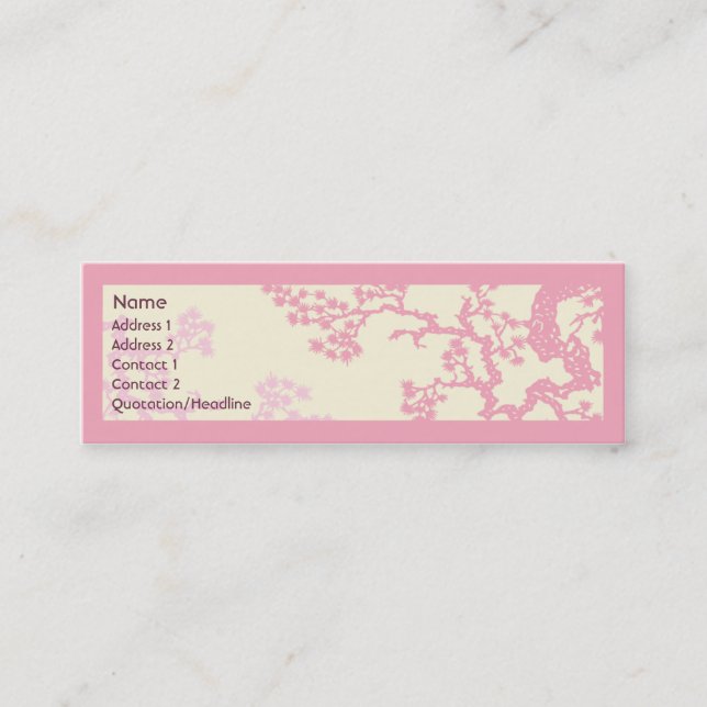 Cherry Blossom - Skinny Mini Business Card (Front)