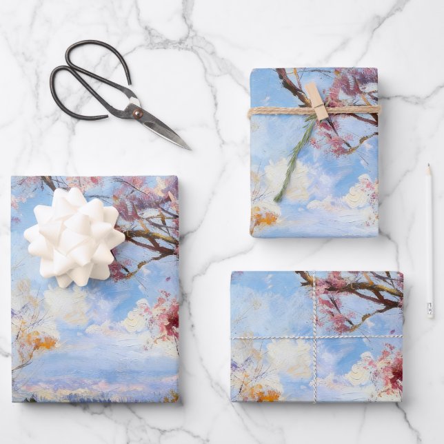 Cherry Blossom Sky Wrapping Paper (Front)