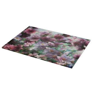 Cherry Blossom Splash Flowers Cutting Board